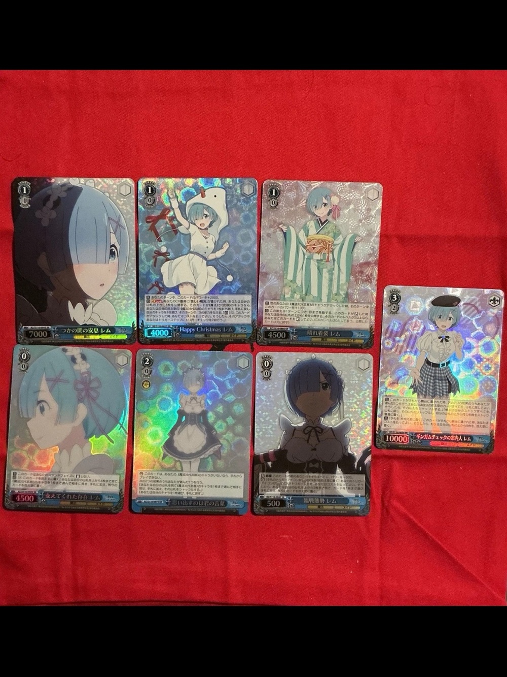 Rem Re:Zero Holographic Collectible Trading Card Set - Blue